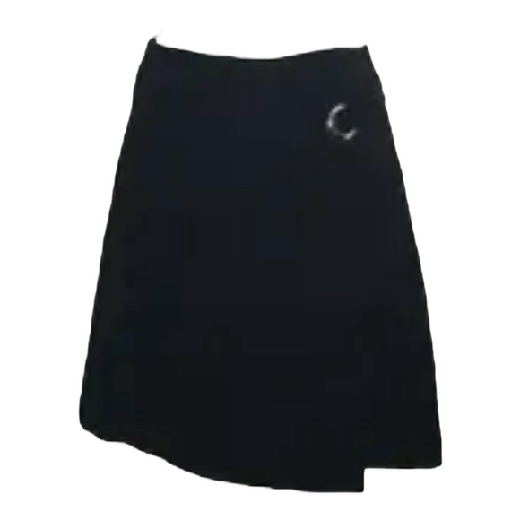 Ann Taylor Skirt Navy Blue Twee Preppy Nautical Coastal Work Quiet Luxury Wrap 8 - Picture 3 of 10